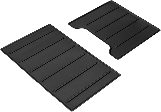 AJT DESIGN Center Console Organizer Tray Liner Compatible with 2022+ Toyota Tundra Platinum, 1794, TRD PRO, Capstone | Fits 2023+ Sequoia | Anti-Slip Mat for Car Console Organizer Tray | 2-Piece Black