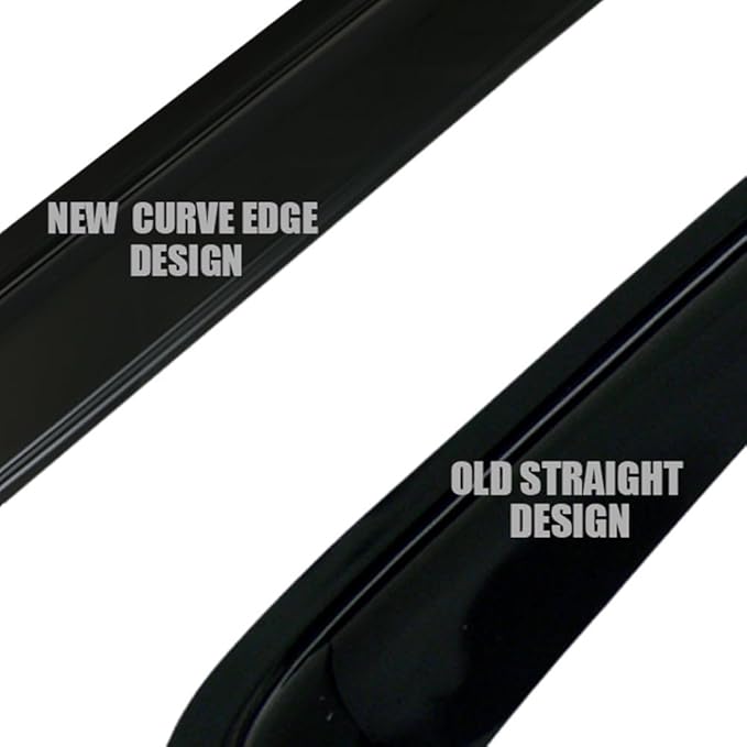 4Pcs Dark Smoke Tint Front Rear Window Deflector Sun/Rain/Wind Guards Shade Smoke Window Visors 2001-2004 Compatible with Toyota Tacoma Double/Crew Cab