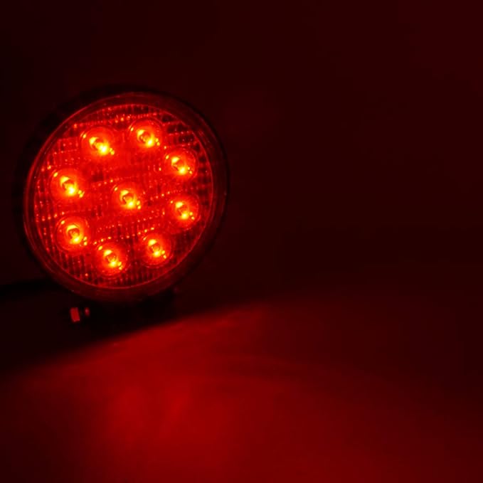 27W Spot Red Round Work LED Light Fog Offroad Off Road Lights Driving Lamp Waterproof for Hunting Pickup UTV Truck Car Boat SUV Boat 4WD ATV 12V 24V 4x4 Tractor Motorcycle（2pcs）