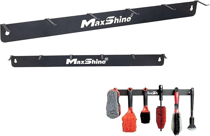 Maxshine Universal Detailing Brush Hanger - 6 Organizer Hooks, Lightweight Wall-Mounted Design for Auto Detailing Supplies, Ideal for Garage & Mobile Use (No Logo, 2, Count)