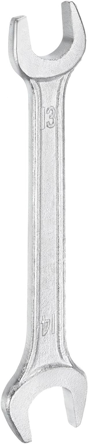 HARFINGTON Double Open End Wrench 13mm x 14mm Metric 15 Degree Offset Angle Small Flat Head Wrench Galvanizing Open Ended Spanner for Automotive Repair Furniture Assembly