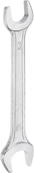 HARFINGTON Double Open End Wrench 13mm x 14mm Metric 15 Degree Offset Angle Small Flat Head Wrench Galvanizing Open Ended Spanner for Automotive Repair Furniture Assembly