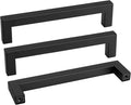 goldenwarm 150 Pack 6-1/4INCH Black Square Bar Cabinet Pull Drawer Handle Stainless Steel Modern Hardware for Kitchen and Bathroom Cabinets Cupboard,Center to Center 160mm Kitchen Cupboard Handles
