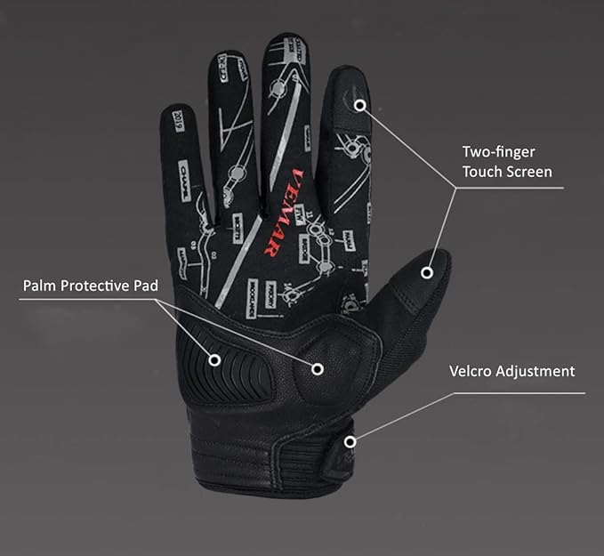 Skull Ghost Touchscreen Compatible Riding MTB Bike Gloves for Running Climbing Riding Biking Outdoor Sports, Gift for Men Women
