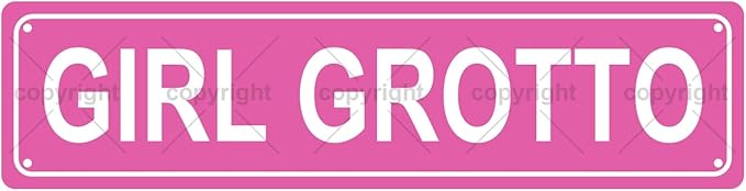 GIRL GROTTO Space Metal Tin Street Sign Bar Cafe Garage Cave Home Room Wall Bathroom Farmhouse Garden Porch Patio Decor, 16 x 4 Inch