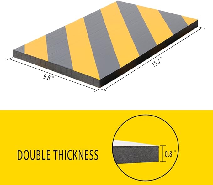 Garage Wall Protector Foam Wall Column Guard for Parking Garages - Reflective Wall Edge Protector - 2 Pack Pole Guard - Wall Edge and Bumpers Guards