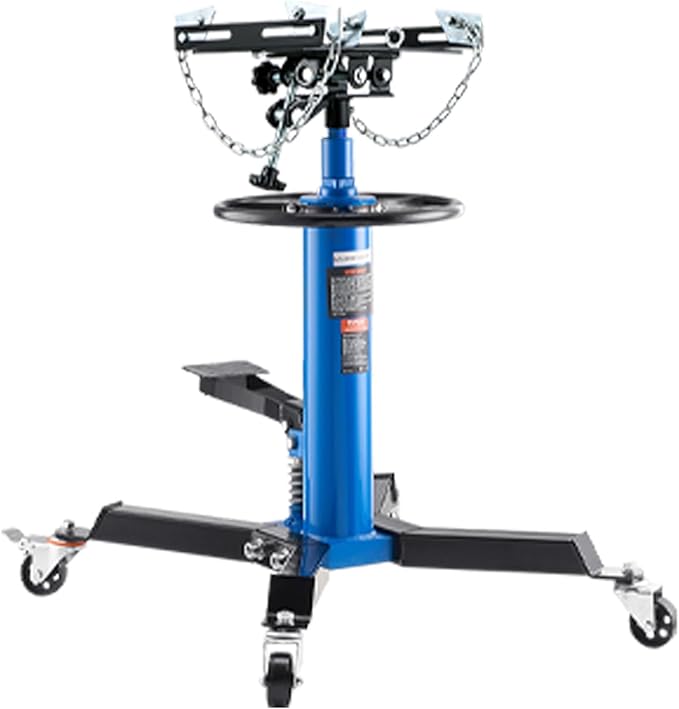 VEVOR Transmission Jack, 33"-67" High Lift, 1100 lbs Hydraulic Telescoping Transmission Jack, 2-Stage Transmission Stand 1/2 Ton Capacity with Foot Pedal, 360° Swivel Wheel, Garage/Shop Lift Hoist