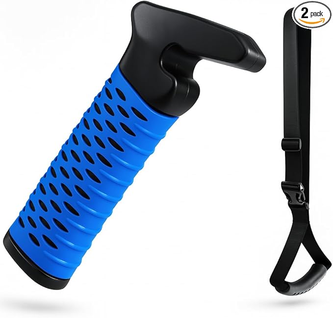 Car Door Handle for Elderly, Car Handle Assist Support, Portable Elderly Assistance Mobility Aids for Getting Out of Car, Auto Grab Cane Nylon Strap for Seniors and Handicapped, Blue