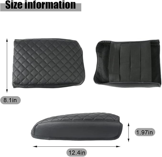sportuli Center Console Cover Anti-Scratch Leather Armrest Cushion Compatible with 2020 2021 2022 2023 2024 Kia Telluride accessories (Black)