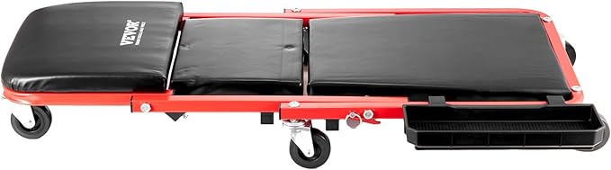 VEVOR Foldable Z Garage Creeper, 36 in, 300 lbs Load Capacity Rolling Folding Mechanic Creeper Stool, with 6 Wheels Tool Tray Padded Seat Steel Frame, Lay Down or Sit Chair for Garage Shop or Home