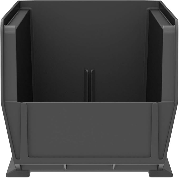 Akro-Mils 30234 AkroBins Plastic Storage Bins, Space-Saving Stackable Bins for Garage, Pantry, Craft Organization, 15-" x 5-" x 5-", Black, 12-Pack