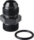 16AN Male Flare to 16AN ORB O-ring Boss Fuel Pump Rail Adapter Fitting Aluminum Black
