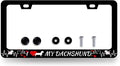 I Love My Dachshund License Plate Frame Animal Dog License Plate Holder Stainless Steel Funny Colorful Car Accessories Decoration 6.3" X 12.3" with 2 Holes Screws