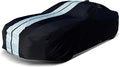 iCarCover Custom Car Cover for Pontiac Lemans 4-Door (1973-1977) Waterproof All-Weather Rain Snow UV Sun Protector Full Exterior Indoor Outdoor Car Cover (Stripe - Black/Gray)