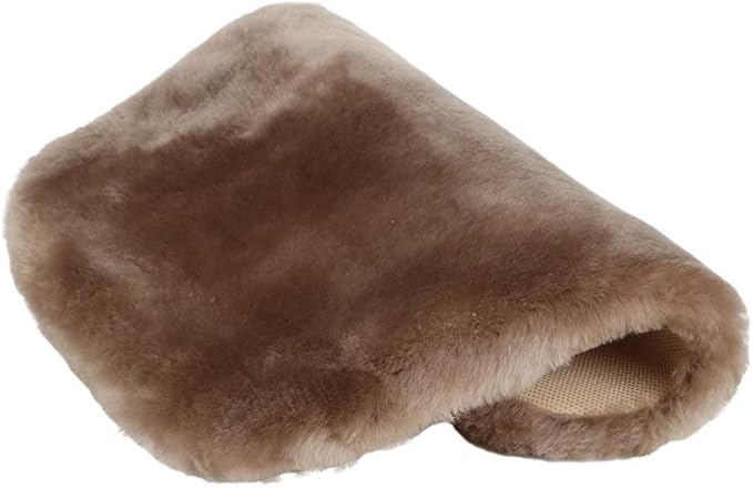 20 inchs Shearling Sheepskin Car Seat Cover, Fluffy Fuzzy Wool Car Seat Covers for Auto Interior Accessories with Soft Eco-Friendly Natural Fur Non-Slip (Camel, Front)