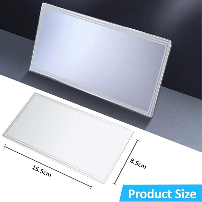 Randconcept - Large Car Sun Visor Adhesive Vanity Mirror, Car Interrior Cosmetic Makeup Mirror, Seatback Stainless Steel Portable Accessories for Automotive Truck SUV Vehicle