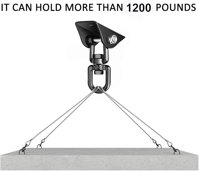 Porch Swing Hanging Kit, 360°Rotating 1200 lb Capacity Hanger for Porch Swing, Hammocks, Swing Chair (2 Pack)