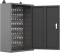 JZD Steel Wall Mount Storage Garage Cabinet, Metal Hanging Tool Cabinets, Black & Grey