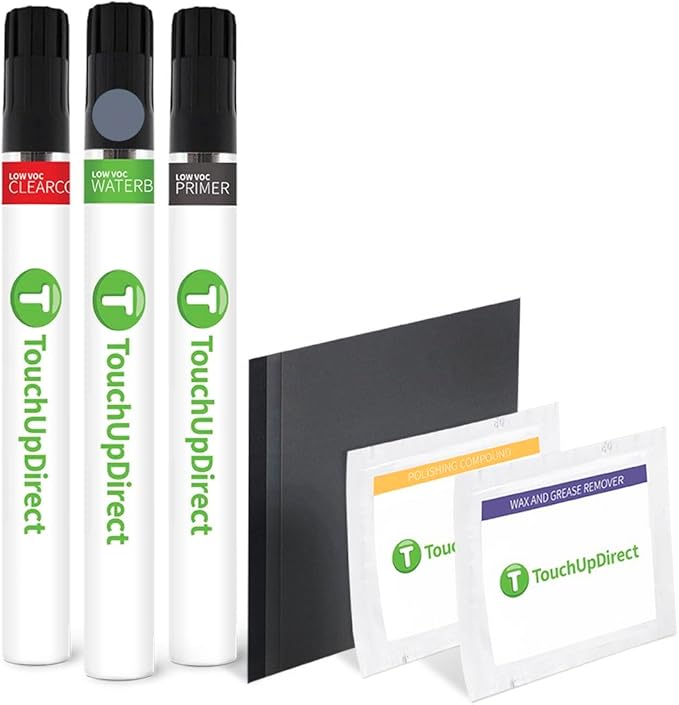 TouchUpDirect 1K3 Celestite Gray Metallic Compatible with Toyota Exact Match Touch Up Paint Brush - Platinum Kit