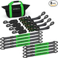 Rhino USA Car Tie Down Straps for Trailers with Snap Hooks (4-Pack) -2" x8' (10,000lb Break Strength) - Heavy Duty T-Handle Car Hauler Tire and UTV Axle Straps, Powersports & More - Black