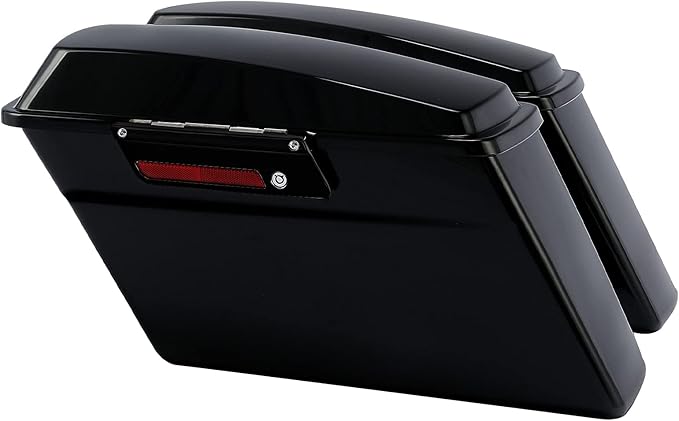 XFMT Motorcycle Vivid Black Hard Saddlebags Saddle Bags Trunk W/Lids & Black Latches For Harley Touring Road King Street Glide Road Glide Electra Glide 1994-2013