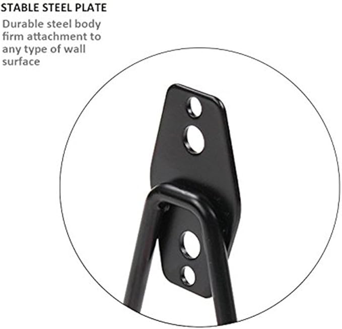 Wall Mount Heavy Duty Double Utility Tools Hooks with Anti-Slip Coating for Garage Storage Organizer Shovels Chair Hose, Pack of 4