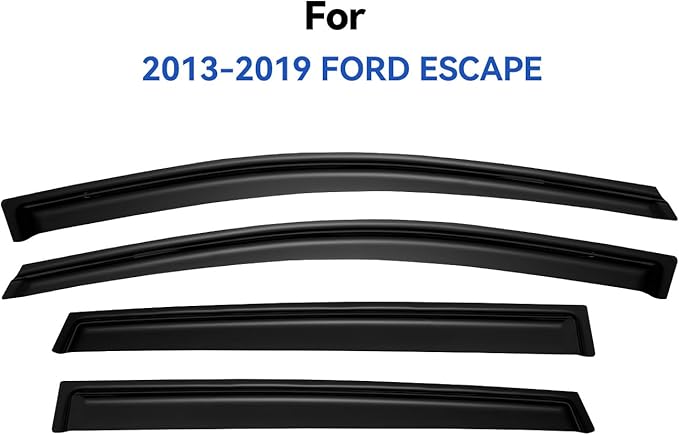 Window Visors Rain Guards Shield for 2013 2014 2015 2016 2017 2018 2019 Ford Escape, Out-Channel Window Vent Wind Deflectors Visors Shades for 13-19 Escape