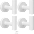 NearMoon Bath Towel Hooks- SUS 304 Stainless Steel Robe Hook Holder, Heavy Duty Coat Hook for Bathroom Livingroom Hotel Kitchen Garage, Wall Mounted- 4 Pack (White)