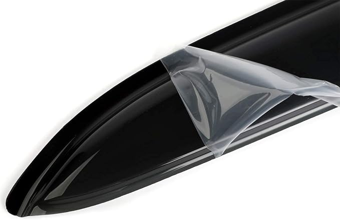 92503 Side Window Visor,2pcs Out-Channel Tape On Dark Smoke Rain Guards Wind Deflectors,Good Looking Window Visor fit for 99-16 Ford F250/F350/F450/F550 Super Duty with Standard Mirror