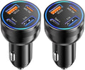 Car Charger USB C, 2Pack 4-Port 65W Cigarette Lighter USB Charger Fast Charging,Dual USB-C & USB-A Car Phone Charger Adapter Accessories for iPhone 16e 16 15 14 13 Pro Max,iPad,Samsung,Tablet,Android