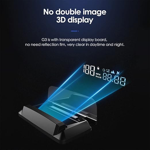 3D HUD Head Up Display Speedometer Digital Speed MPH Overspeed Alarm Fatigue Driving Alert Altitude Windshield Projector Universal for All Cars Truck Vehicle