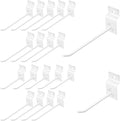 Yuahar Slatwall Hooks 20Pcs 4/6 Inch Slatwall Accessories Heavy Duty Slat Wall Hanging Hooks Panel Display Hooks Pegboard Gridwall Display Hook for Garage Retail Shop (White)