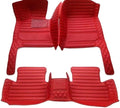 Custom All-Weather Protection Leather Car Floor Mats for Cars Sedan SUV Sports Car Waterproof Floor Mat (All RED)
