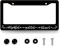 Thankful Grateful Blessed License Plate Frame Christianity License Plate Holder Funny License Plate for Belief Car Decoration Stainless Steel Car Accessory with Screws Men Women 12.3" x 6.3"