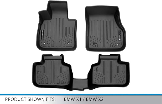 SMARTLINER All Weather Custom Fit Floor Mats 2 Row Liner Set Compatible with 2023-2025 BMW X1 (28i) (M35i)