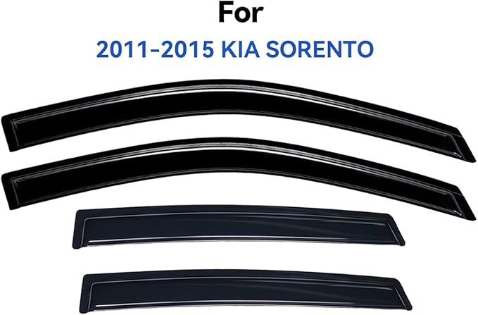 Window Visors Rain Guards for 2011 2012 2013 2014 2015 Kia Sorento, Out-Channel Window Vent Wind Deflectors Visors Shades for 11-15 Kia Sorento