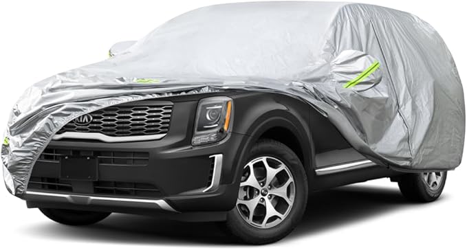 KouKou Oxford Waterproof SUV Car Cover Suitable for Kia Telluride from 2016 to 2025, Windproof All Weather Waterproof Outdoor Cover Sun Rain UV Dust Snow Protection.