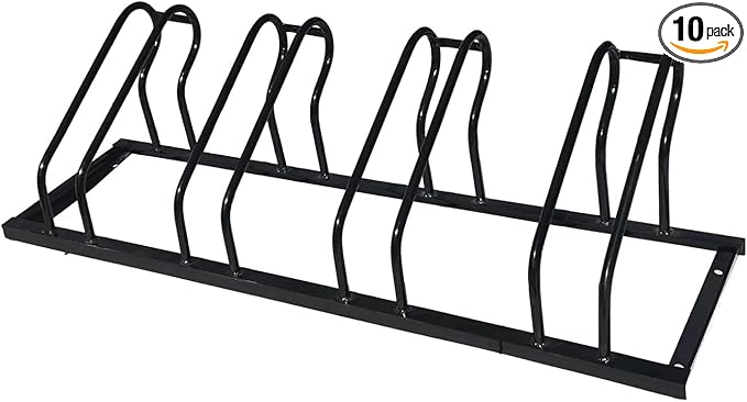 Sandbaggy Commercial Low Profile Bike Rack - Outdoor, Surface Mount, Steel - 4 Bike (4 Capacity (Low-Profile), 10)