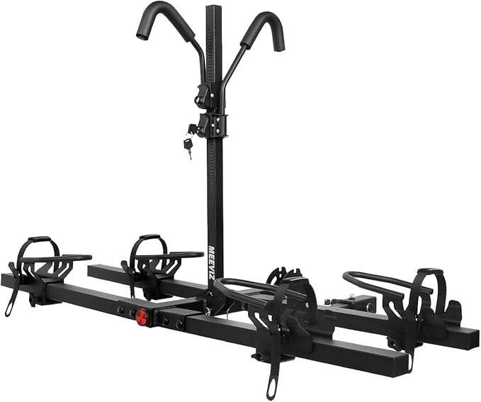 Ebike Racks for Tow Hitch with Lock, 2 Bike Rack for Car Truck SUV RV Trailer, Hitch Bike Rack for Fat Tire, Mountain Bikes, Electric Bikes, EMTB and Standard Bicycles - 200 lbs Capacity