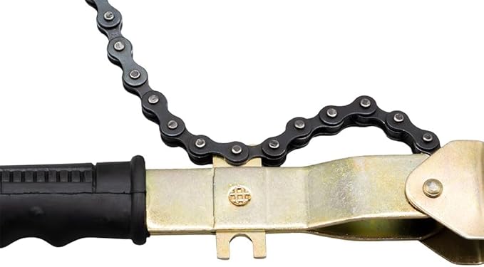 Mytee Products 15" Heavy-Duty Oil Filter Chain Wrench for 4" Diameter Filters – Rivet Locking Mechanism & Ideal for Chain Oil Filter Remover & General Maintenance Tasks