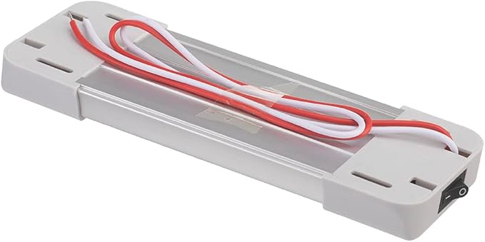 LED Interior Utility Light Fixture 6.7" x 2.6", High Lumen-Output Low Current Draw Energy Efficient, Frosted Lens 6000K Cool-White Even Diffused Beam, On/Off Rocker Switch, 12V-24V DC, 1-Pack