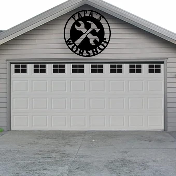 Personalized Papa's Workshop Metal Sign - Custom Dad's Garage Wall Decor for Mechanic, Birthday Gift for Men, Boyfriend - Fathers Day Workshop