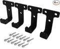 4 PCS black heavy duty metal flat j hooks for hanging 180 lbs,wall mount hooks,plant hanger large steel utility masonry industrial hook for Hanging Garage Storage Home Office Gym Sports Equipment(M)
