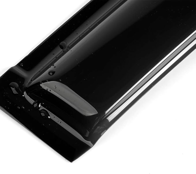 94949 Side Window Wind Deflector,4pcs Out-Channel Tape On Dark Smoke Rain Guards, Window Visor fit for Ford F-150 2001-2003 Crew(SuperCrew) cab Pickup,2002-2003 Lincoln Blackwood