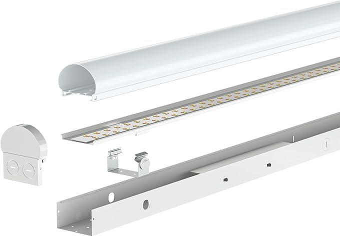 4FT LED Linear Strip Light, Super Bright 4 Foot LED Shop Lights 70W 60W 50W 40W 30W/6CCT 3000K-6500K Selectable, Flush Mount or Hanging 0-10V Dimmable Commercial Garage Ceiling Light, ETL DLC(4 Pcs)