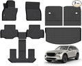 ANBINGO® Floor Mats & SeatBack Cargo Liner | CX90 2024-2025 6 Passenger | 2nd Row with Bucket Seat or Captain Seat | (50/50 Velcro Tape Fixed Backmats) TPE 3 Rows Waterproof Car Mat