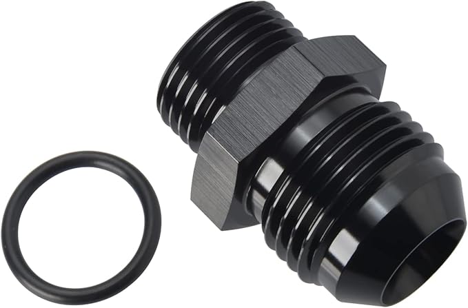 10AN Male Flare to 6AN ORB O-ring Boss Fuel Pump Rail Adapter Fitting Aluminum Black