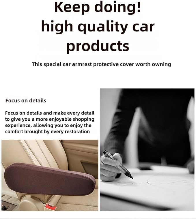 Automotive Black Cloth Fabric Armrest Covers for Cars Trucks SUVs and Vans Universal Fit 4 PCS(Black)