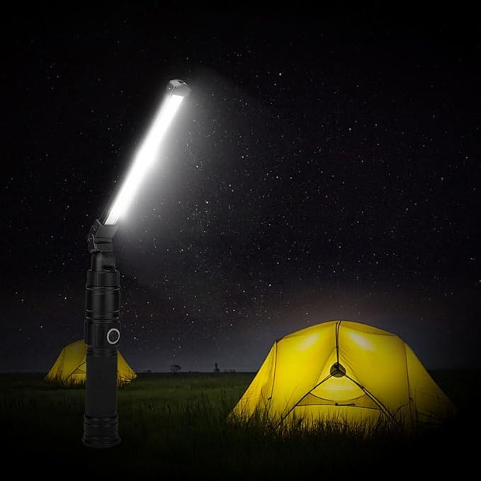 Rechargeable Work Light, 360° Rotate Design, Magnetic LED Work Light Foldable Flashlight,5 Lighting Modes ,Mechanic Light, Portable Outdoor Lamp for Car Repair,Camping, Emergency
