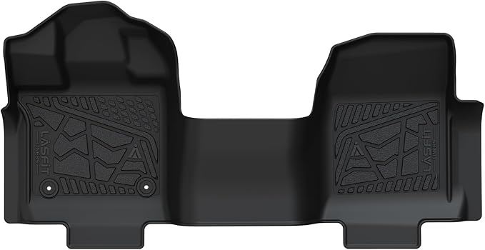LASFIT Front Floor Mats for Ford F-150 2015-2025 Regular Cab Carpet Floor, Front Row Bench Seat, All Weather TPE Truck Liners for F150 Standard Cab, 1st Row Only, Black